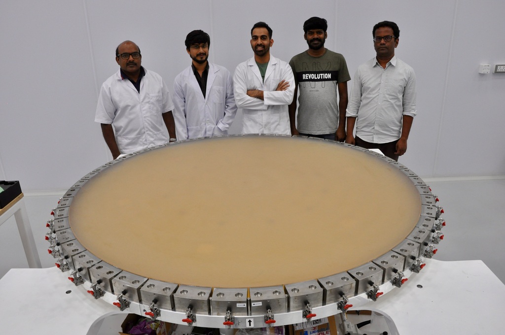 Preparation of TMT roundel mirror polishing, India TMT Coordination Centre (ITCC) optics team in India, May 2023