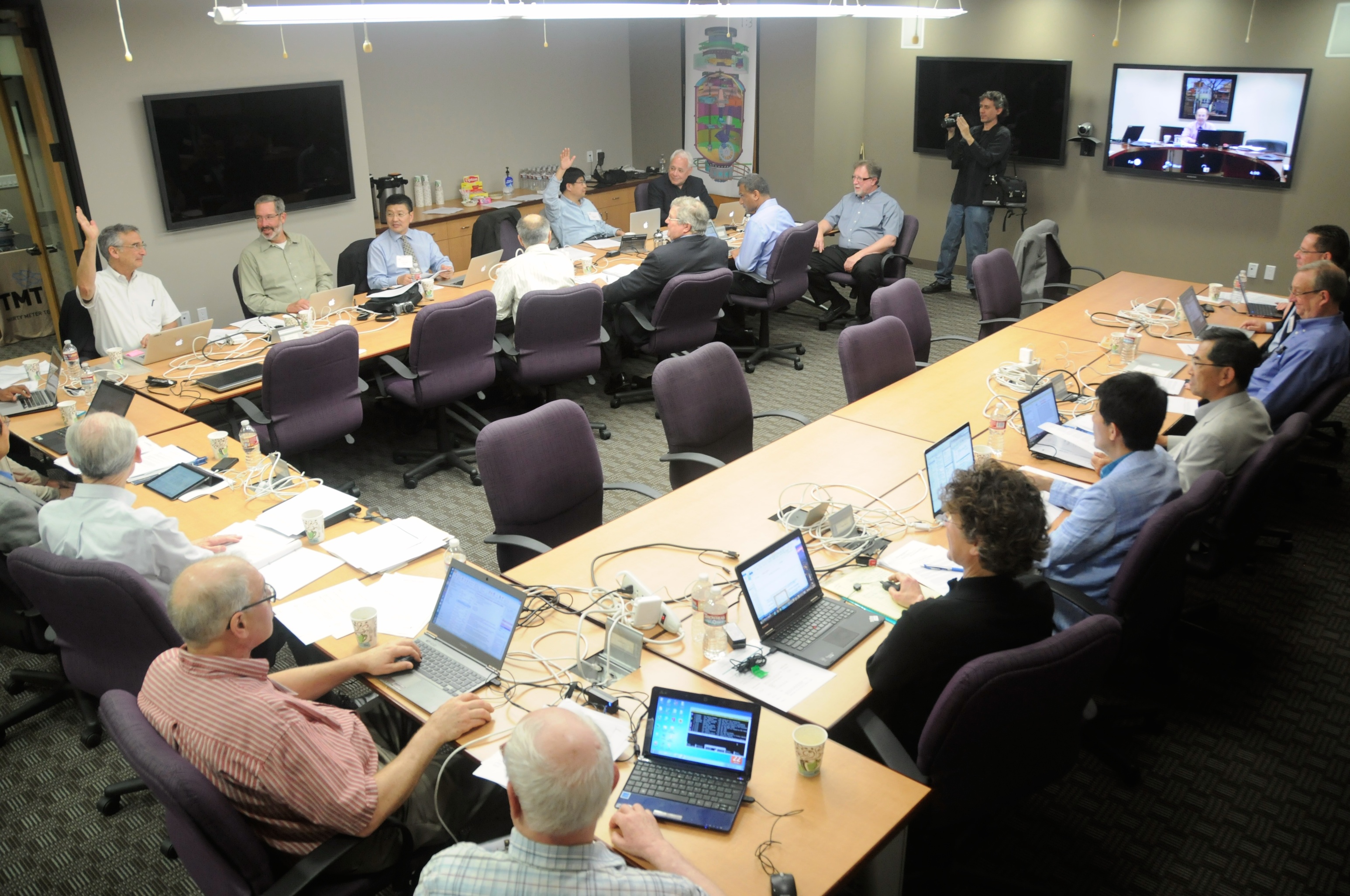 Tio board of governors voting to begin the construction phase